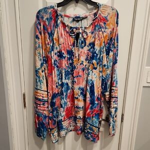 Tolani Collection New With Tag Mulicolor / Watercolor Blouse Size L